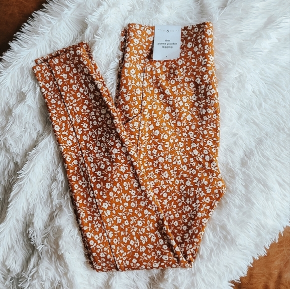 Lou & Grey Pants - Floral Copper Lou & Grey the Ponte Pocket Legging Size Small